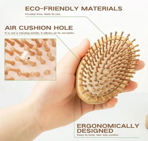 Bamboo Anti-Static Air Cushion Mini kartáč na vlasy