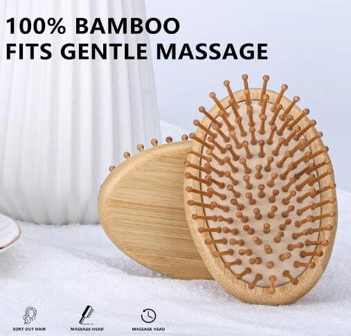 Bamboo Anti-Static Air Cushion Mini HairBrush