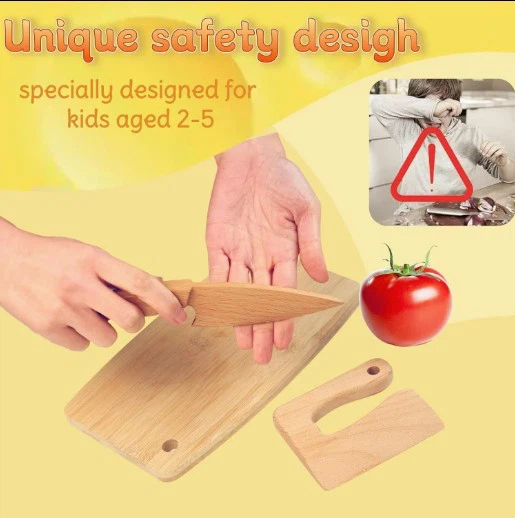 Wooden Kids Toddler Montessori Kitchen Baking Set